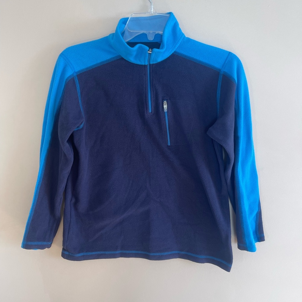 L.L. Bean Kids Blue Navy Fleece Sweatshirt Top Sweater Medium 10-12 LL Children - Picture 2 of 5